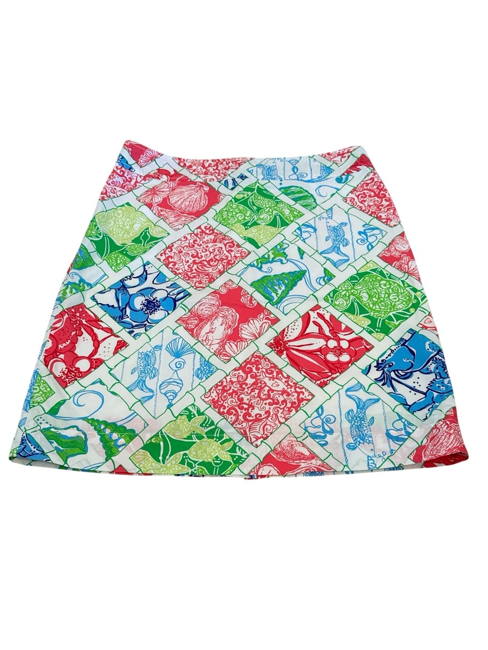 Lilly Pulitzer Diamond Bamboo Lattice Nautical Skirt